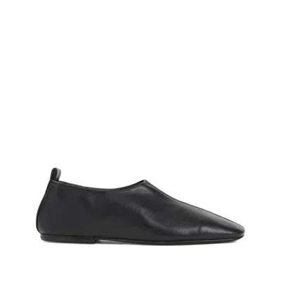 Dries Van Noten Soft Black Leather Loafers With Squared Toe In Black