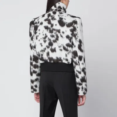Dries Van Noten Double Breasted Bomber With Cow Pattern In Black