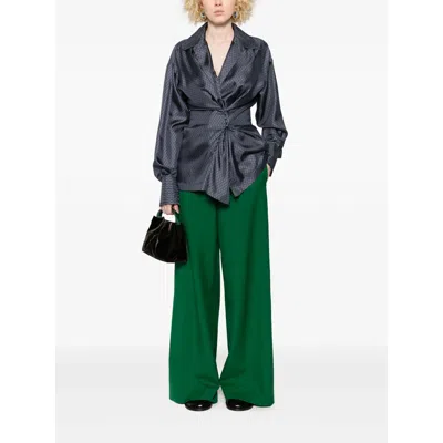 Dries Van Noten Belt Loop Track Pants In Green