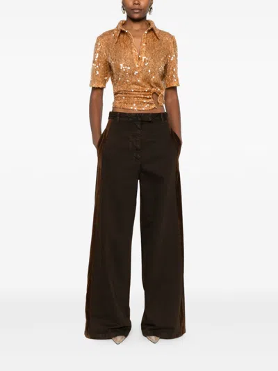 Dries Van Noten Women Penn Cotton Trousers In Green