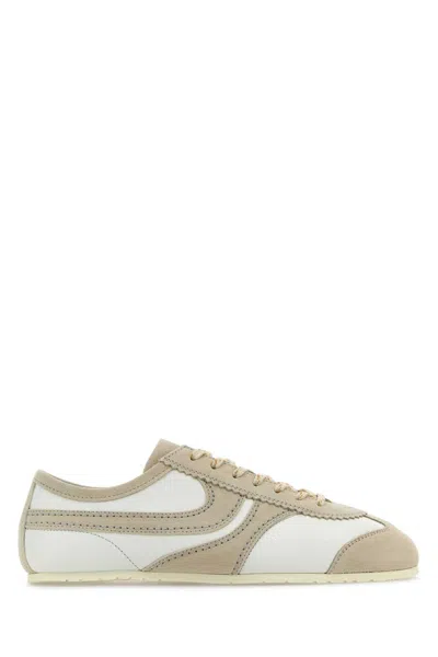 Dries Van Noten Women Two-tone Leather And Suede Sneakers In Multi