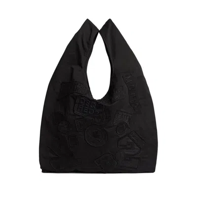 Dsquared2 Black Canvas Tote With Patches Men In Black