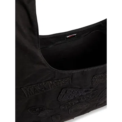Dsquared2 Black Canvas Tote With Patches Men In Black