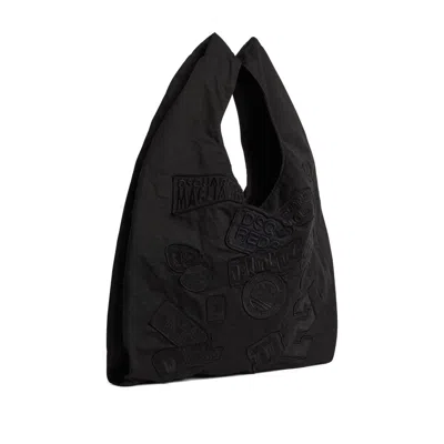 Dsquared2 Black Canvas Tote With Patches Men In Black
