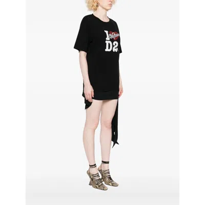 Dsquared2 Vaquera Loves D2 T-shirt In Black