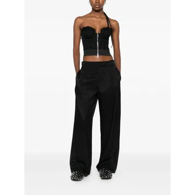 Dsquared2 Strapless Lace Cropped Corset Top In Black