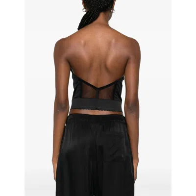 Dsquared2 Strapless Lace Cropped Corset Top In Black