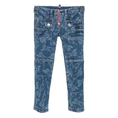 Dsquared2 Statue Of Liberty Printed Skinny Jeans In Blue