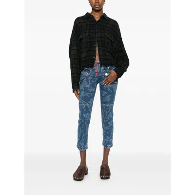 Dsquared2 Statue Of Liberty Printed Skinny Jeans In Blue