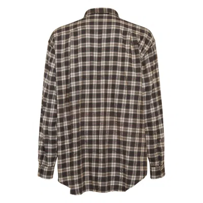 Dsquared2 Capsule Shirt In All-over Check Patterned Cotton In Brown