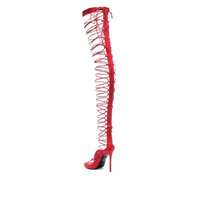 Dsquared2 Lace-up Stiletto Sandals In Red