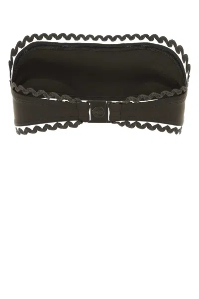 Eres Bandeau Style Bikini Top With Scalloped Edges In Brown
