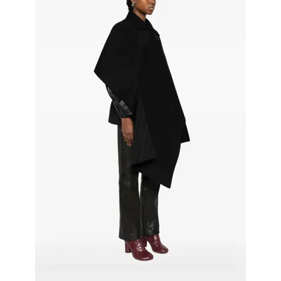 Fendi Women Ff Wool Coat In Black