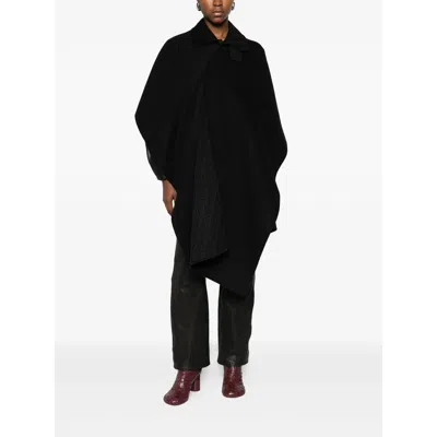 Fendi Women Ff Wool Coat In Black