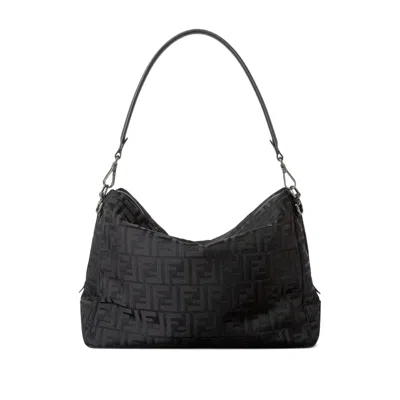 Fendi Large Lui Ff-pattern Messenger Bag In Black