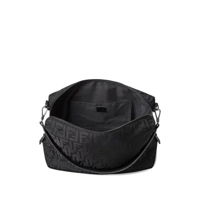Fendi Large Lui Ff-pattern Messenger Bag In Black