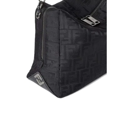 Fendi Large Lui Ff-pattern Messenger Bag In Black