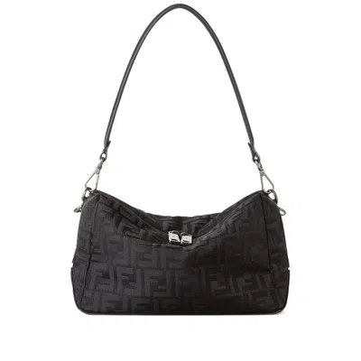 Fendi Men Lui Nylon Messenger Bag In Black