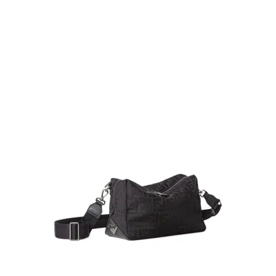 Fendi Men Lui Nylon Messenger Bag In Black
