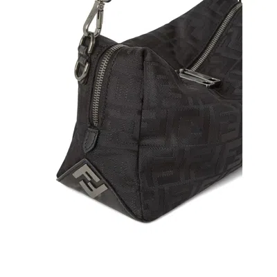 Fendi Men Lui Nylon Messenger Bag In Black
