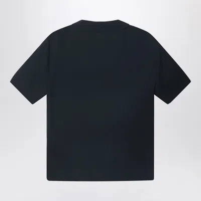 Fendi Black Silk Cady Polo T-shirt In Blue