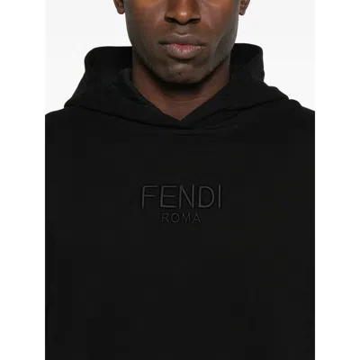 Fendi Men Sweatshirt With Logo In Black