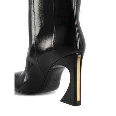 Fendi 95mm Arco Panelled Knee-high Boots In Black