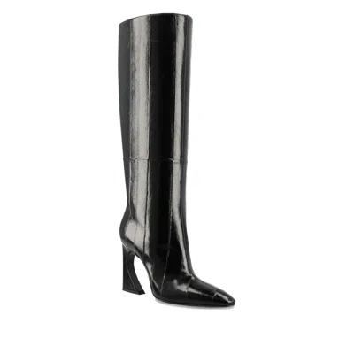 Fendi 95mm Arco Panelled Knee-high Boots In Black