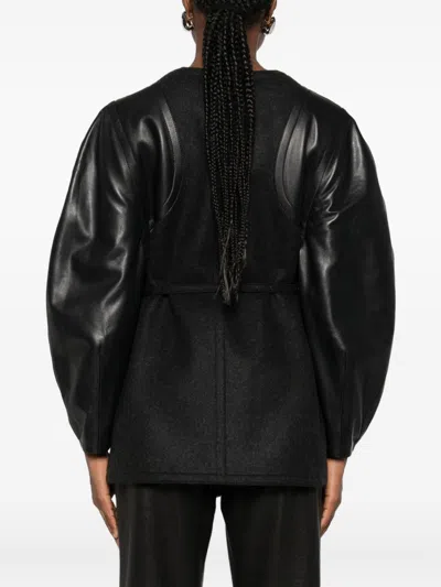 Fendi Women Wool Midi Coat In Black