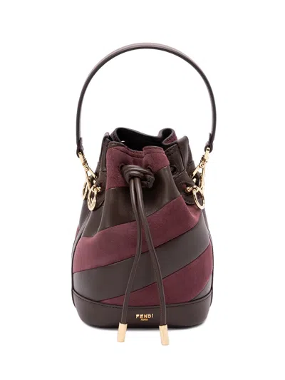 Fendi Mon Tresor Mini Bag In Two-tone Inlaid Leather And Suede Women In Multi