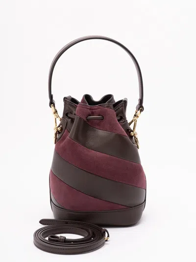 Fendi Mon Tresor Mini Bag In Two-tone Inlaid Leather And Suede Women In Multi