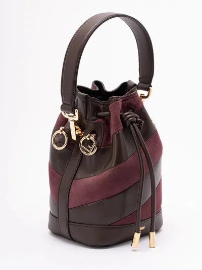 Fendi Mon Tresor Mini Bag In Two-tone Inlaid Leather And Suede Women In Multi