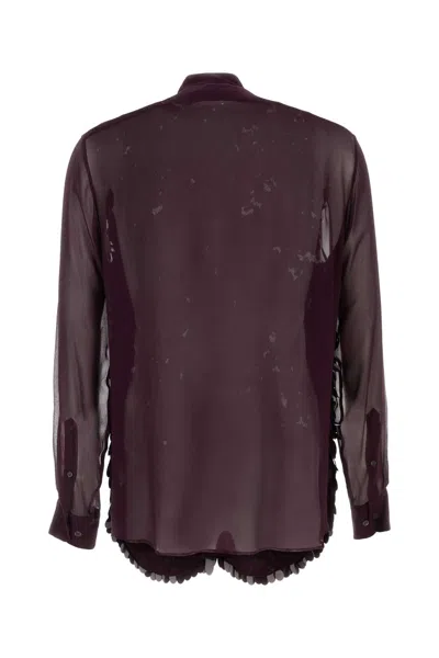 Dries Van Noten Men Purple Crepe Curles Shirt In Burgundy