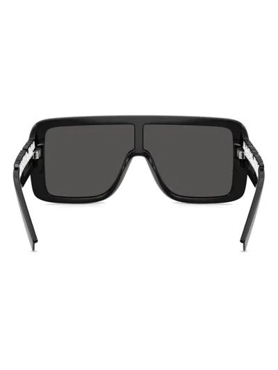 Dolce & Gabbana Logo Rectangle-frame Sunglasses In Black