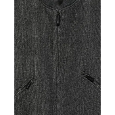 Giorgio Armani Mens Excalibur Herringbone Relaxed-fit Cashmere Jacket In Gray