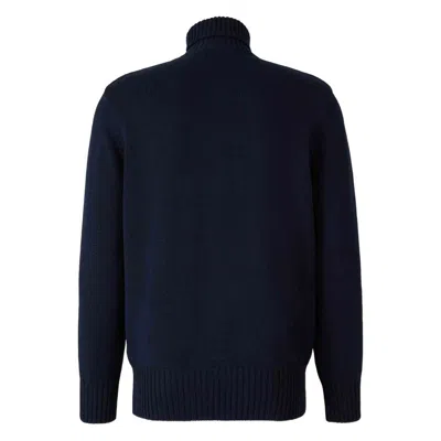 Givenchy Turtleneck Sweater In Cotton With Paris Embroidery Clothing In Blue