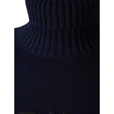 Givenchy Turtleneck Sweater In Cotton With Paris Embroidery Clothing In Blue