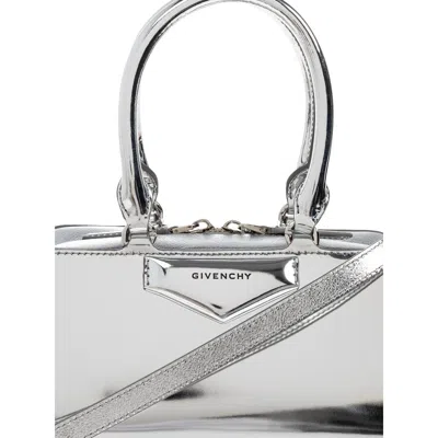 Givenchy Small Antigona Tote Bag In Silver