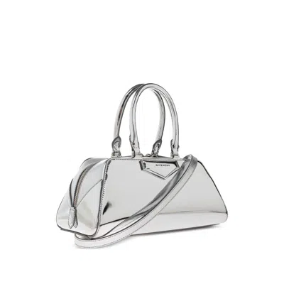 Givenchy Small Antigona Tote Bag In Silver