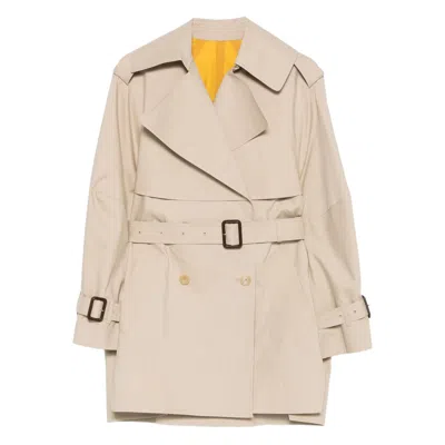 Givenchy Womens Beige Mustard Belted Notch-lapels Cotton Trench Coat In Neutral