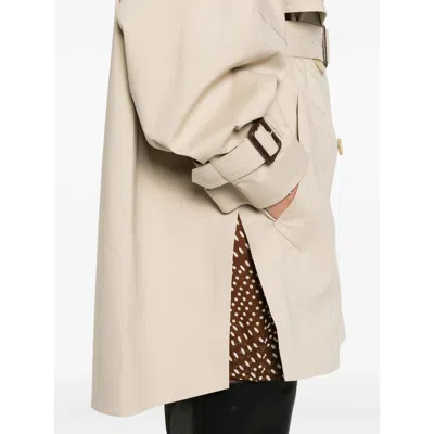 Givenchy Womens Beige Mustard Belted Notch-lapels Cotton Trench Coat In Neutral