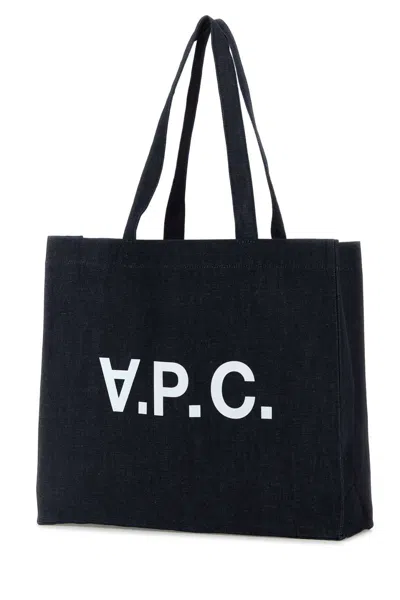 Apc A.p.c. Denim Daniela Shopping Bag In Blue