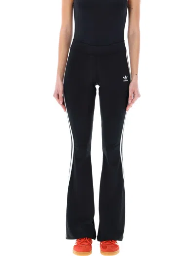 Adidas Originals Adicolor Three Stripe Flared Leggings In Black In Black