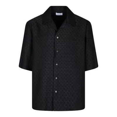 Alexander Mcqueen Viscose Shirt With Subtle Skull Pattern In Black