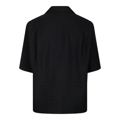 Alexander Mcqueen Viscose Shirt With Subtle Skull Pattern In Black