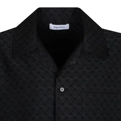Alexander Mcqueen Viscose Shirt With Subtle Skull Pattern In Black