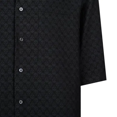Alexander Mcqueen Viscose Shirt With Subtle Skull Pattern In Black