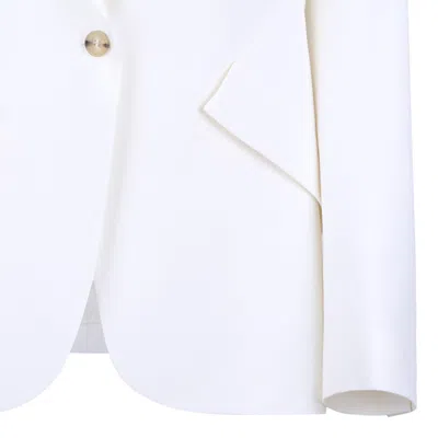 Alexander Mcqueen White Tailored Jacket With Structured Lapels In White