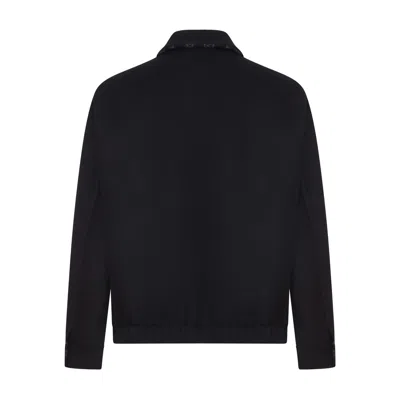 Gucci Men Black Jacket With Classic Collar And Web Motif On The Waist In Cotton Man