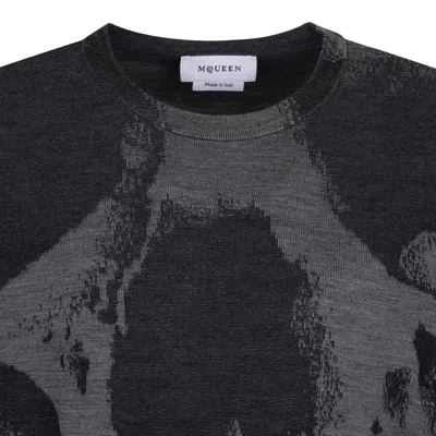 Alexander Mcqueen Skull Intarsia Wool Melange Crewneck Sweater In Multi